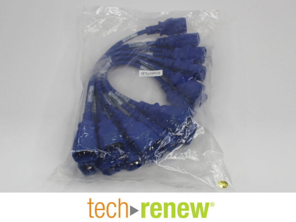 10 x Total Cable Solutions PWR-34VL-12BL-001F C13-C14 1FT Extension Power Cord